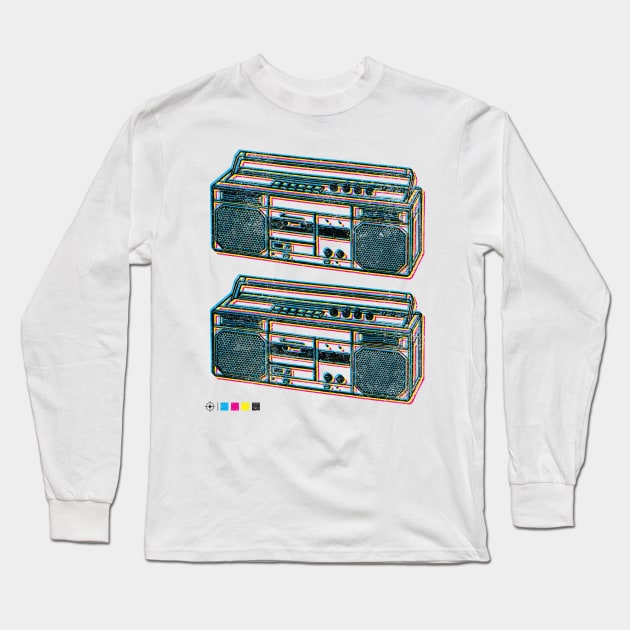 Boom Box / 80s Vintage Cassette Player / Ghetto Blaster Long Sleeve T-Shirt by RCDBerlin